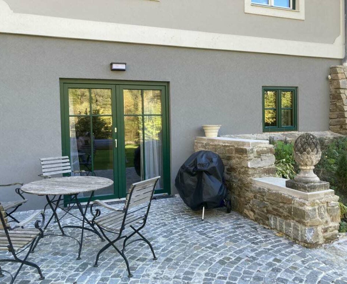 Ferienhaus und Apartment Idolsberg - Gartenstudio Terrasse